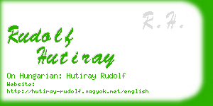 rudolf hutiray business card